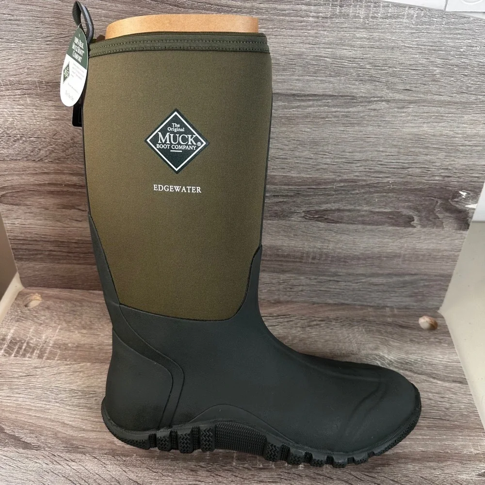 Muck Boot Company Edgewater Hi Boots Mens 13 Moss Green Waterproof Hunting NEW